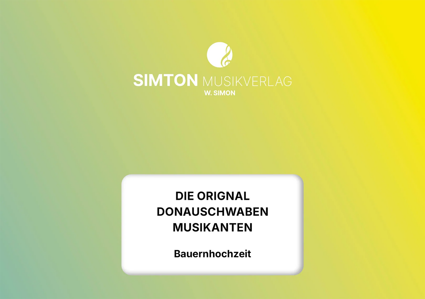 Notenheftumschlag bzw. Cover des Titels "Bauernhochzeit"
