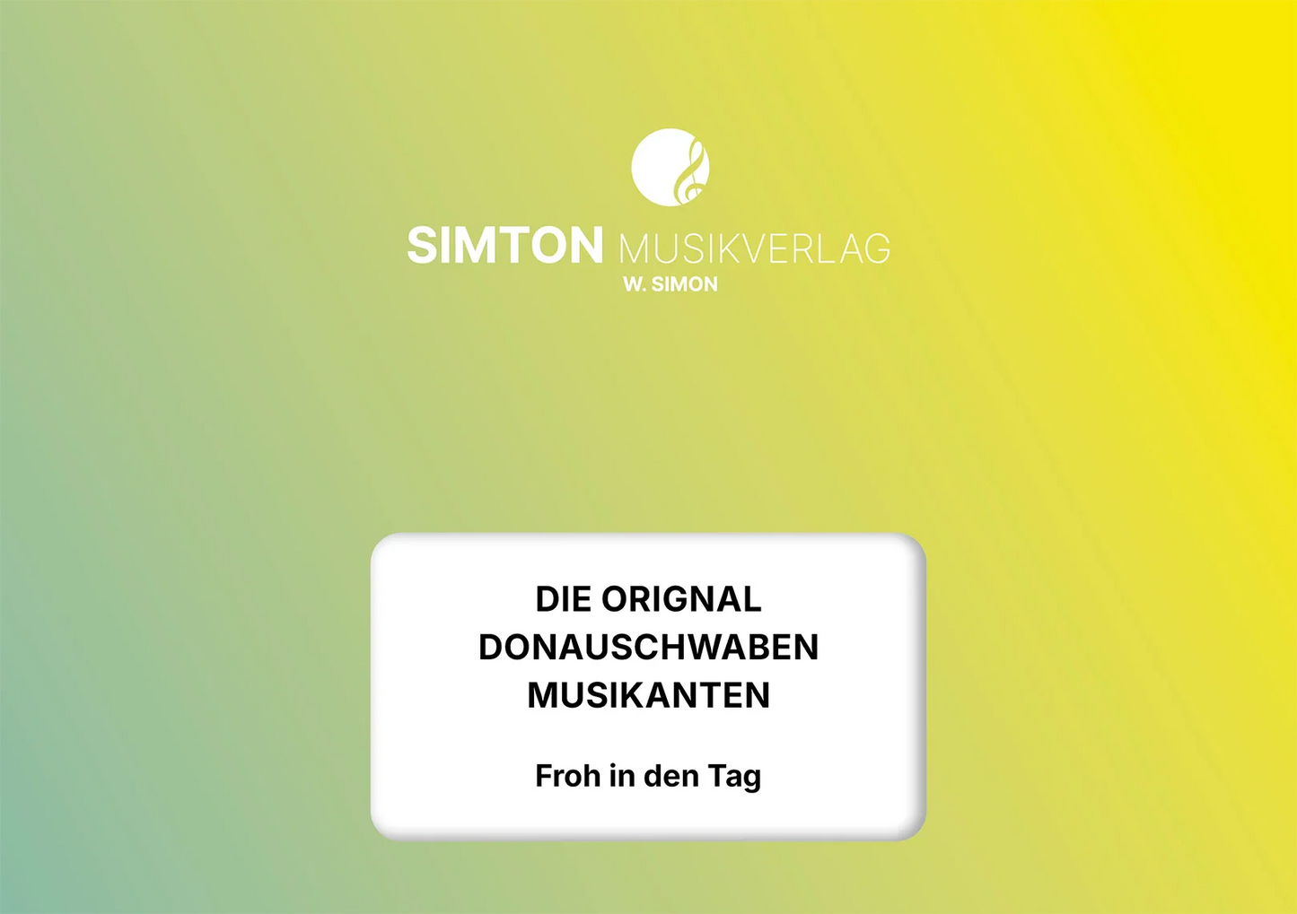 Notenheftumschlag bzw. Cover des Titels "Froh in den Tag"