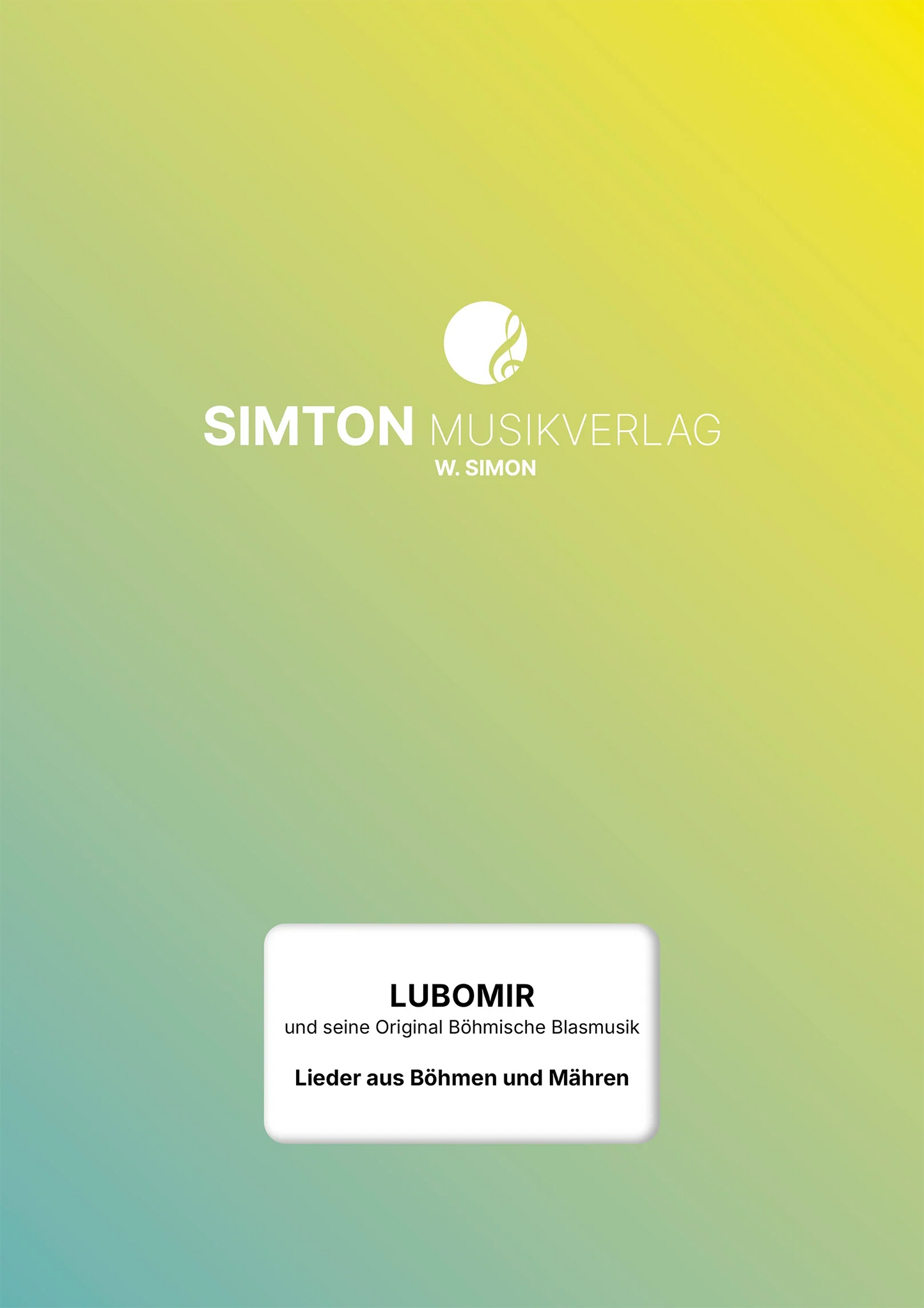 Notenheftumschlag bzw. Cover des Titels "Lieder aus Böhmen und Mähren"