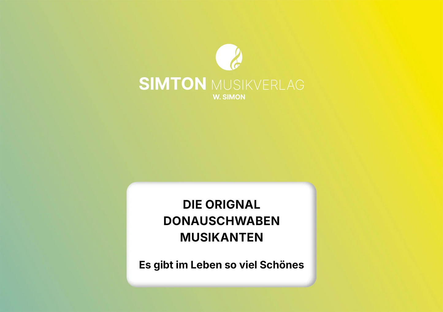 Notenheftumschlag bzw. Cover des Titels "Es gibt im Leben so viel Schönes"