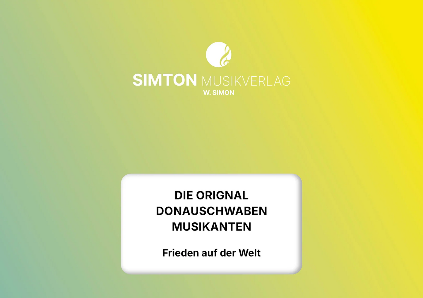 Notenheftumschlag bzw. Cover des Titels "Frieden auf der Welt"