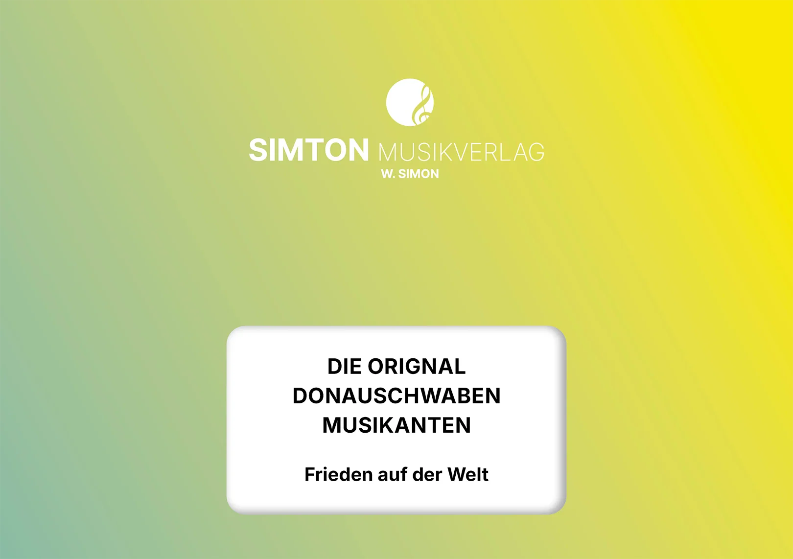 Notenheftumschlag bzw. Cover des Titels "Frieden auf der Welt"