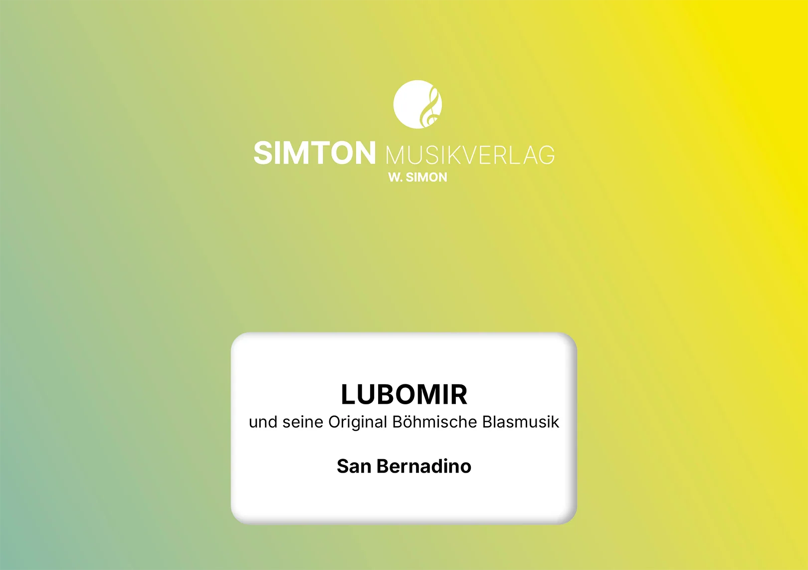 Notenheftumschlag bzw. Cover des Titels "San Bernadino"